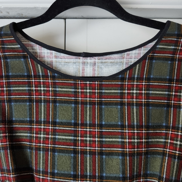 NEW Plaid Flannel Pullover Long Sleeve Dress - Picture 4 of 6